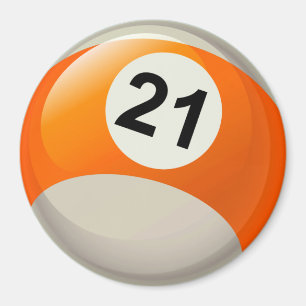 Number 21 Billiards Ball Magnet