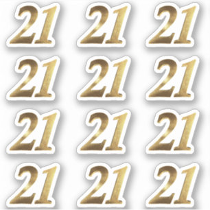 Number 21 Faux Gold 21st Anniversary