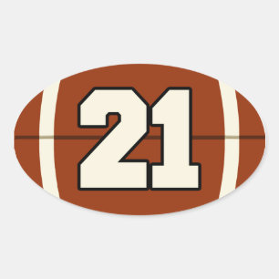 Number 21 Football Sticker