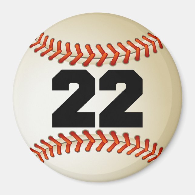 Number 22 Baseball Magnet (Front)