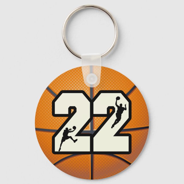 Number 22 Basketball Key Ring (Front)