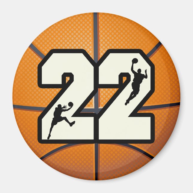 Number 22 Basketball Magnet (Front)