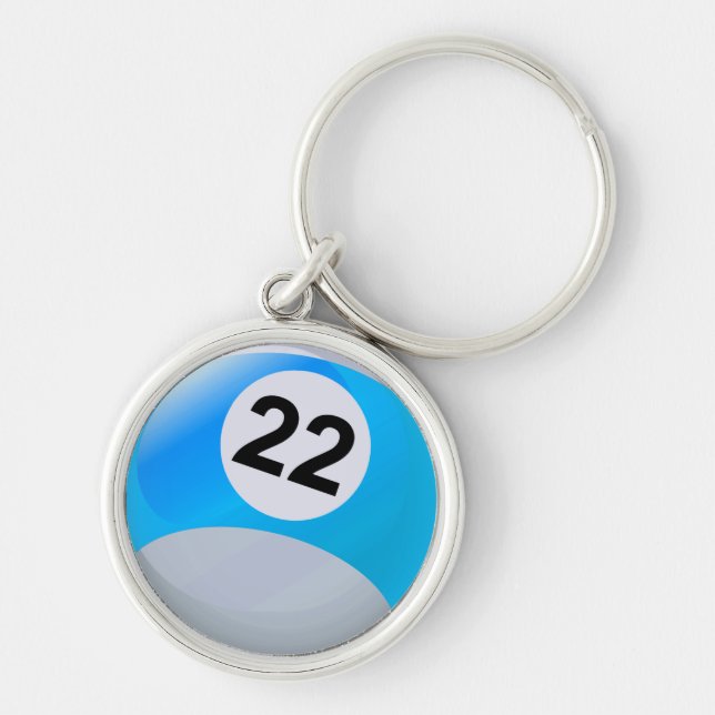 Number 22 Billiards Ball Key Ring (Front)