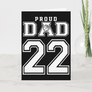 Number 22 Custom Proud Bysketbyll Dad Personalised Card