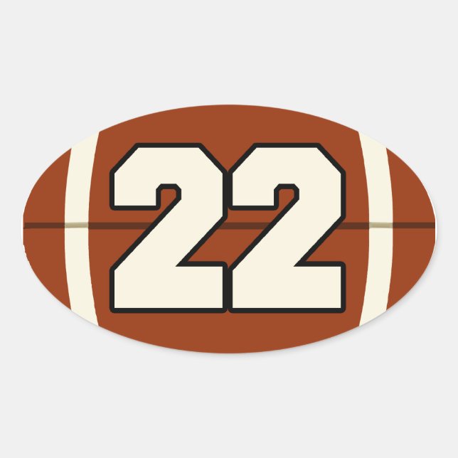 Number 22 Football Sticker (Front)