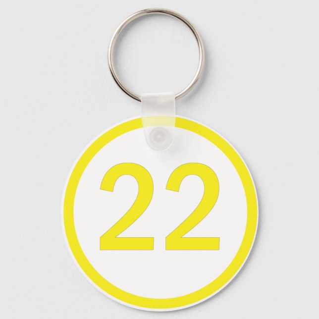 number 22 in a circle key ring (Front)
