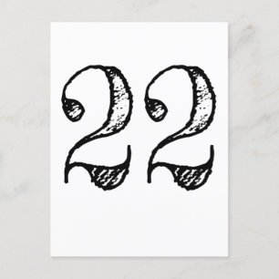 Number 22 - Number Twenty-Two Giant Manuscript Invitation Postcard