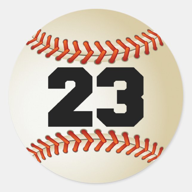 Number 23 Baseball Classic Round Sticker (Front)