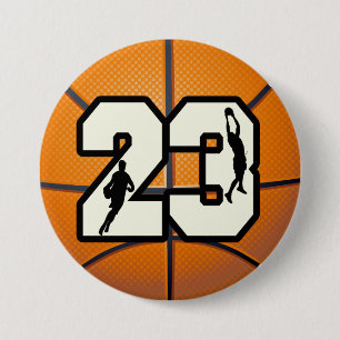Number 23 Basketball 7.5 Cm Round Badge