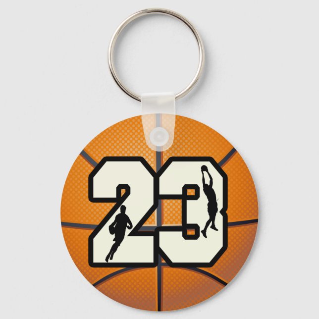 Number 23 Basketball Key Ring (Front)