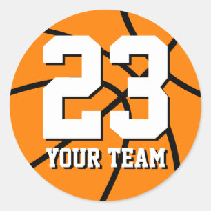 Number 23 basketball sticker   Personalizable name