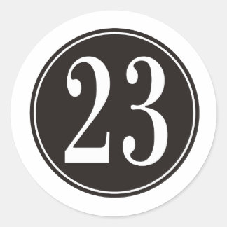 Number 23 - Black Circle (front) Classic Round Sticker