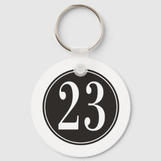 Number 23 - Black Circle (front) Key Ring