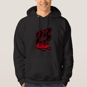 Number 23 Dripping Sneaker Match 4 Red Thunder Hoodie