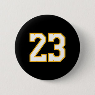 Number 23 Front And Byck Bysketbyll Jersey Purple 6 Cm Round Badge