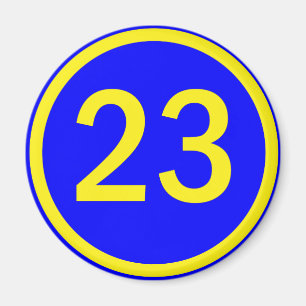number 23 in a circle magnet