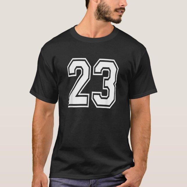 Number 23 Numbered Uniform Sports Jersey Team 23nd T-Shirt (Front)