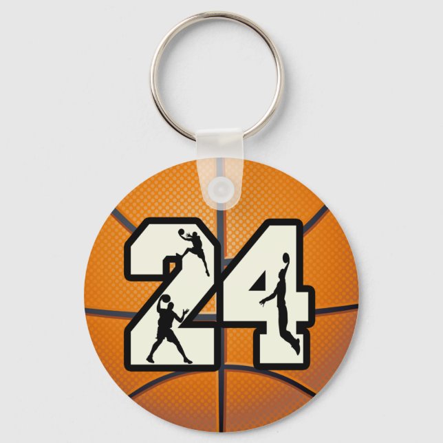 Number 24 Basketball Key Ring (Front)
