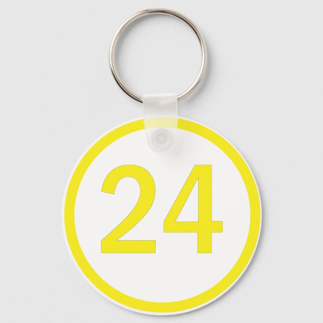 number 24 in a circle key ring (Front)