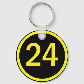 number 24 in a circle key ring
