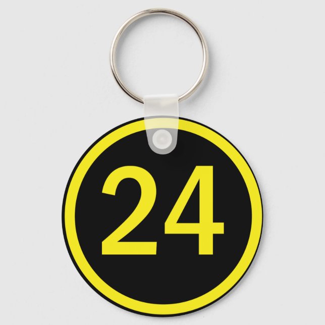 number 24 in a circle key ring (Front)