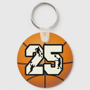 Number 25 Basketball Key Ring