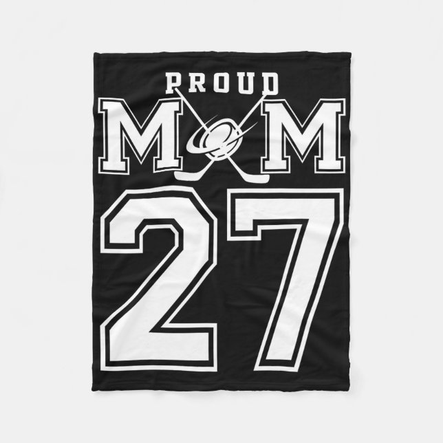 Number 27 Custom Proud Hockey Mum Personalised For Fleece Blanket (Front)