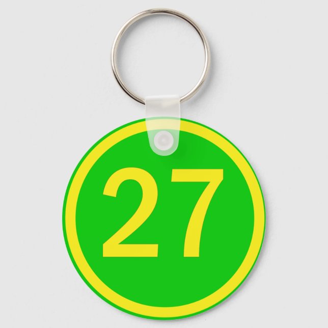 number 27 in a circle key ring (Front)