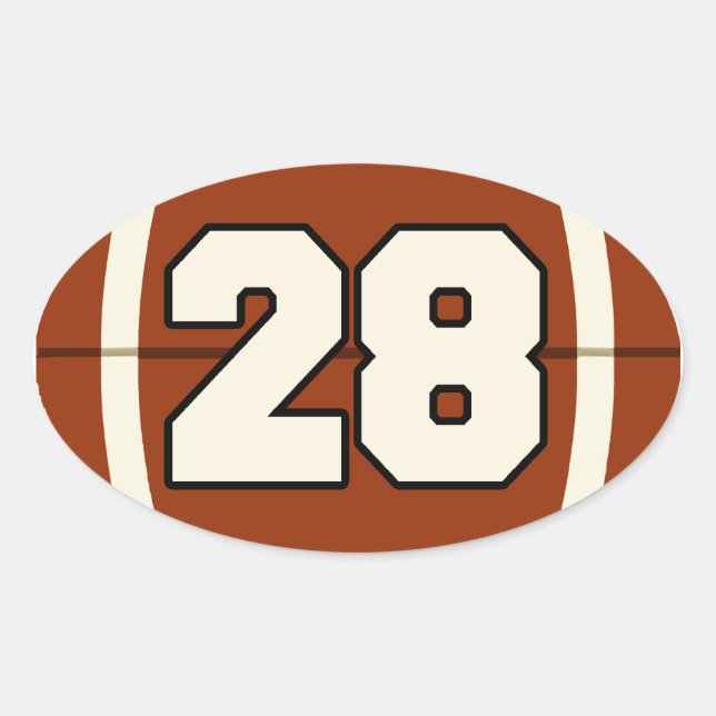 Number 28 Football Sticker (Front)
