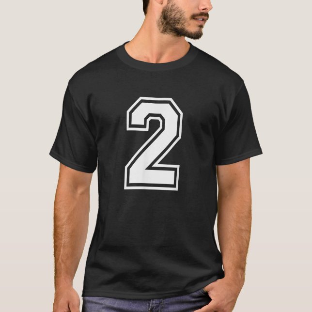 Number 2 Birthday Numbered Uniform Sports Jersey T T-Shirt (Front)