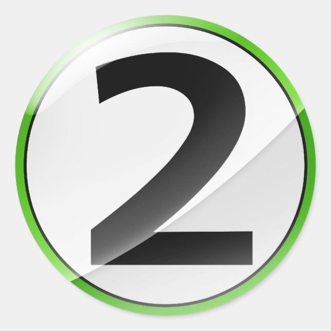 Number 2 green sticker (Front)