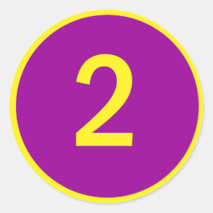 number 2 in a circle classic round sticker