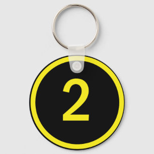Number 2 in a circle key ring