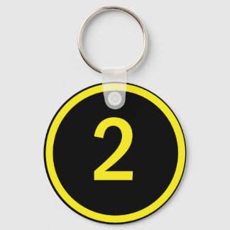 Number 2 in a circle key ring