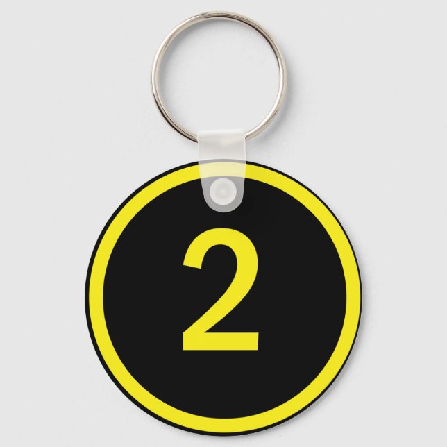 Number 2 in a circle key ring (Front)