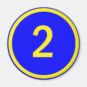 number 2 in a circle magnet