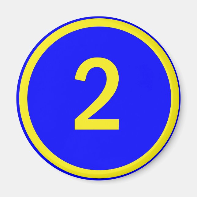 number 2 in a circle magnet (Front)