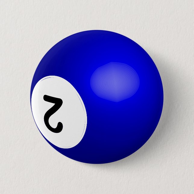 Number 2 Pool Ball Button (Front)