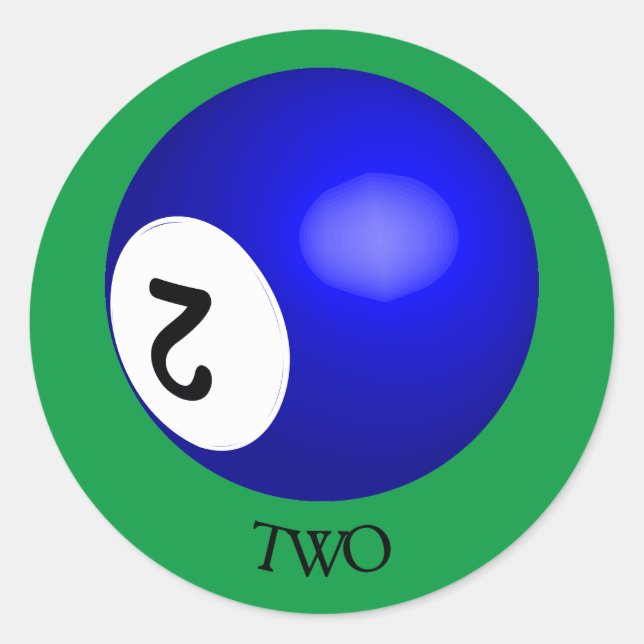 Number 2 Pool Ball Sticker (Front)