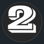 Number 2 Two Vineta Numbers by Janz Black Classic Round Sticker<br><div class="desc">Artistic Numbers by Janz © 2008-2020 Jan Fitzgerald. All rights reserved. Graphic Design,  Artwork,  and Photography by Jan and Michael Fitzgerald.</div>