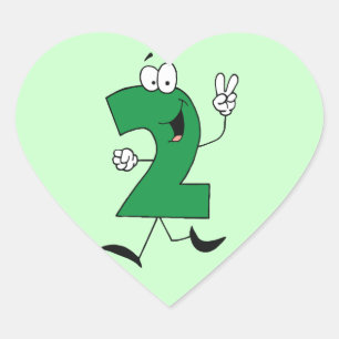 Number 2nd Birthday Tshirts and Gifts Heart Sticker