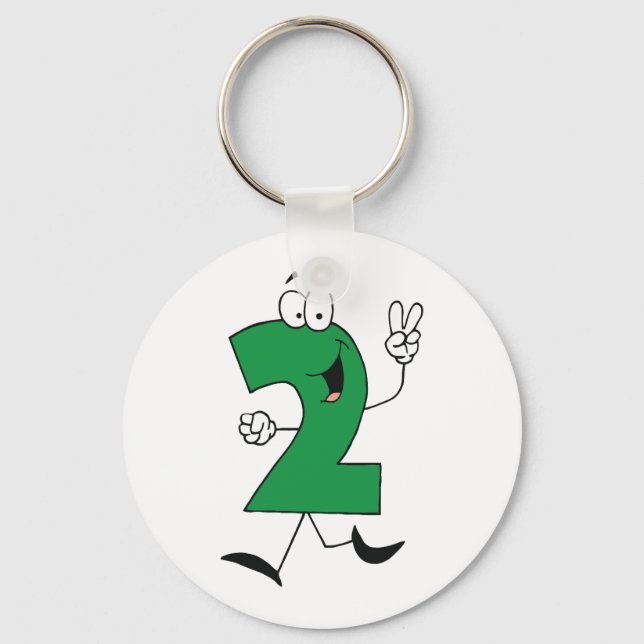 Number 2nd Birthday Tshirts and Gifts Key Ring (Front)