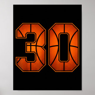 Number 30 Basball Birthday Poster