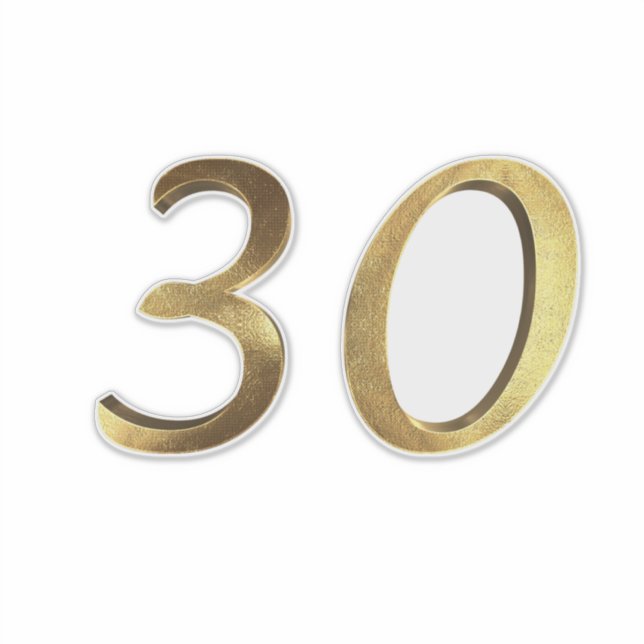 Number 30 Faux Gold 30th Anniversary (Front)
