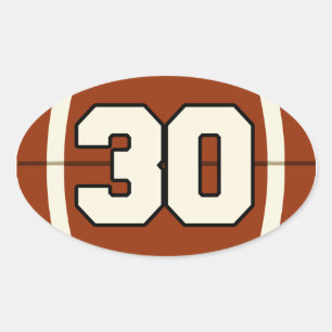 Number 30 Football Sticker