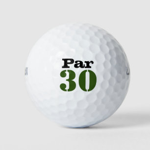 Number 30 par golf course for 30th birthday golfer balls