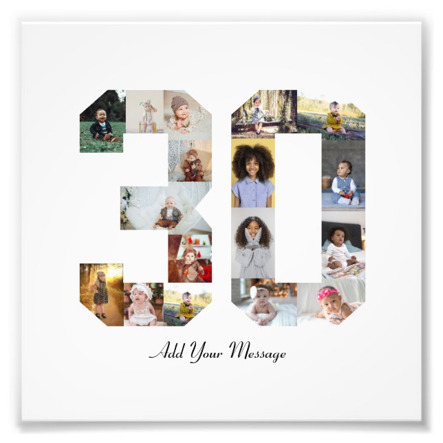 Number 30 Photo Collage (Front)