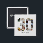 Number 30 Photo Collage 15 Cm Square Badge<br><div class="desc">This customisable product is where photos are arranged to form the shape of a number. It is often used for milestone celebrations like birthdays, anniversaries, or achievements, allowing users to showcase memorable images within a single, eye-catching display. The designs typically offer spaces for various photo sizes and orientations, ensuring a...</div>