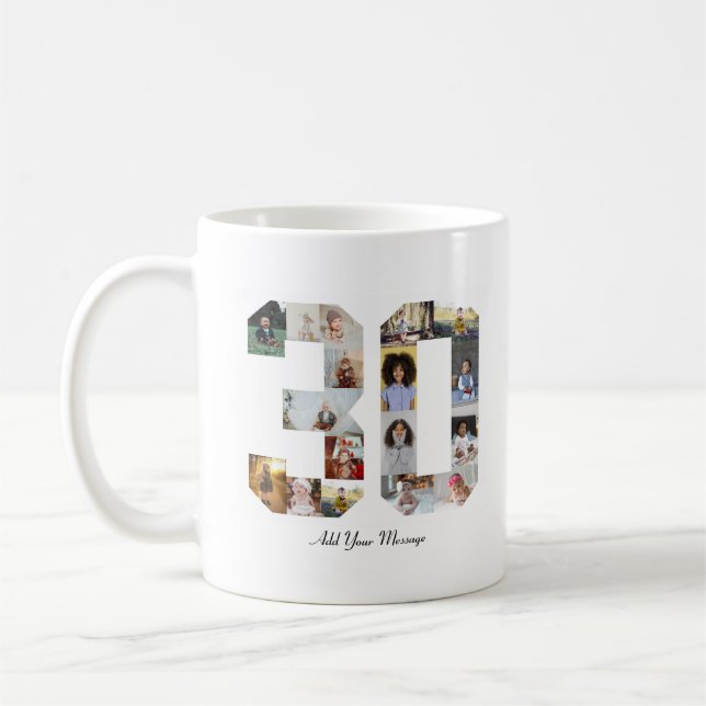 Number 30 Photo Collage Coffee Mug (Left)