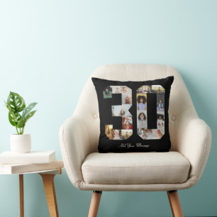 Number 30 Photo Collage Cushion